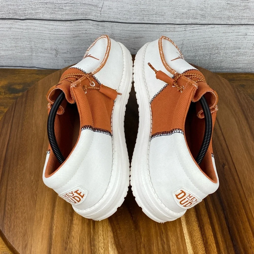 Hey Dude Wally Tri Texas Longhorns Burnt Orange White Loafers Men’s Shoe Size 11